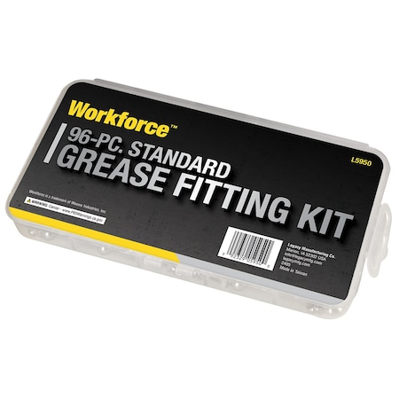 Workforce Grease Fittings, Assortment, Standard, 96-Piece L5950
